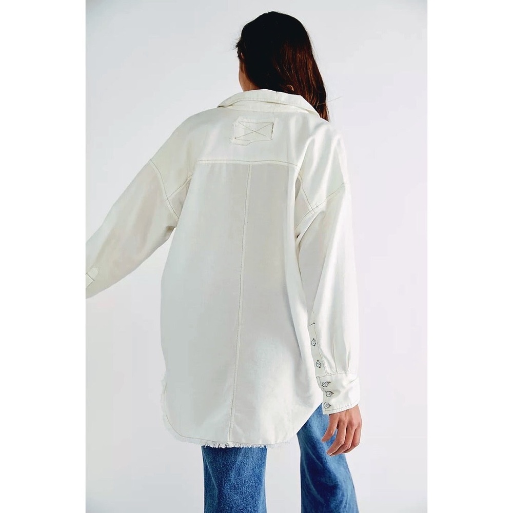 Free People We The Free Smock Oxford Shirt Tunic Dress - Picture 4 of 13